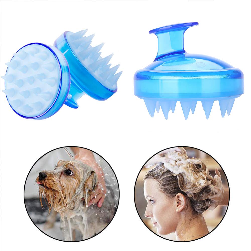 INVODA Scalp Massager Shampoo Brush Soft Silicone Bristles for Dandruff Removal & Hair Growth, Waterproof Wet/Dry Use, Men, Women & Pets