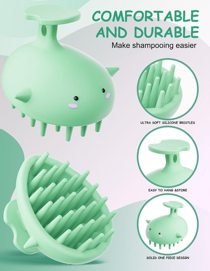 Scalp Massager Hair Growth, Silicone Scalp Scrubber Shower Shampoo Brush | One-Piece Silicone Scalp Exfoliator, Wet & Dry Hair Care, No Seams to Trap Water or Grime, Flakes and Buildup