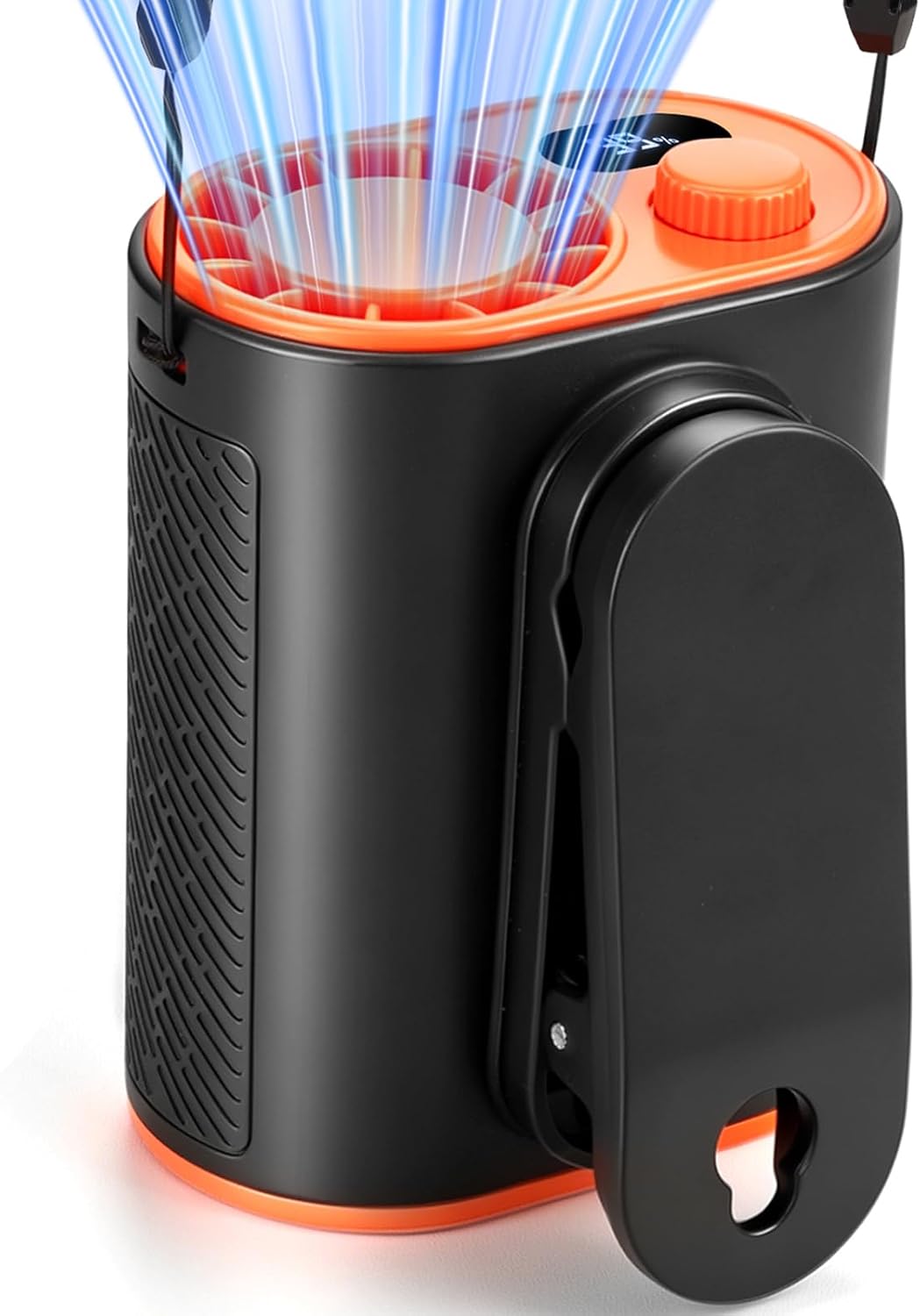 WHATOOK Waist Clip on Fan: 4000mAh Battery 15 Hours, 10m/s Cool Wind, Portable Rechargeable Wearable Personal Body Cooling Neck Fan, Handheld Cooler for Camping Travel Essentials (Black)