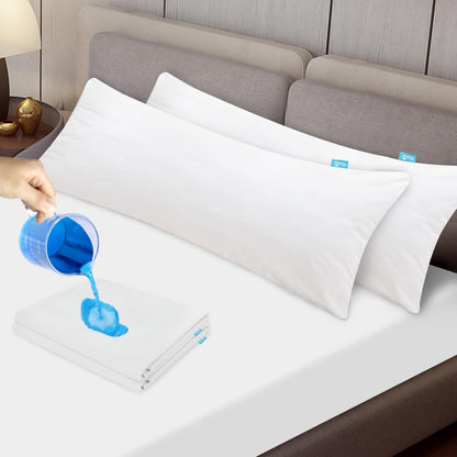 Pillow Protectors Waterproof 2-Pack, Standard Size with Zipper