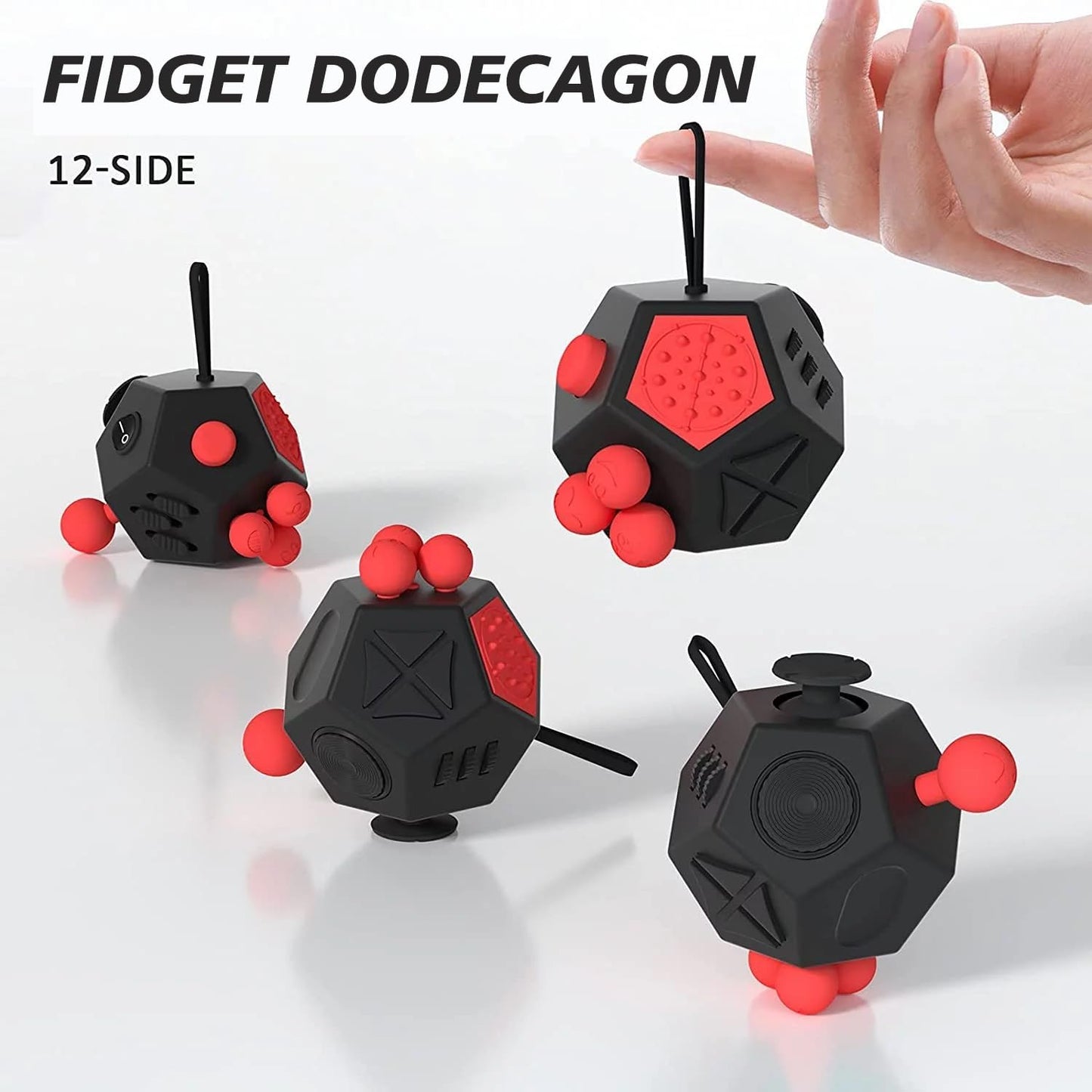 Fidget Dodecagon-12 Sided Fidget Toy Stress Relief Cube for Children and Adults, Silent Compact Classroom Gifts Stocking Stuffers for Teen Boys, Kids(B3 Blue Sky)