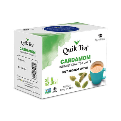 QuikTea Instant Chai Tea Latte Mix, Masala, Unsweetened, 20 Sachets