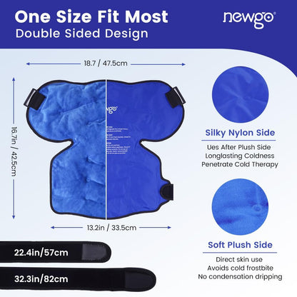 NEWGO Shoulder Ice Pack Rotator Cuff - Reusable Cold Therapy Wrap Shoulder Brace for Pain Relief, Gel Ice Pack for Injuries & Surgery Recovery with Adjustable Strap - Purple