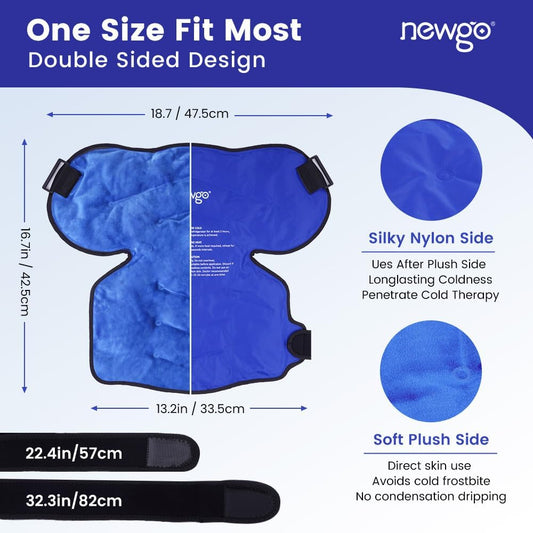 NEWGO Shoulder Ice Pack Rotator Cuff - Reusable Cold Therapy Wrap Shoulder Brace for Pain Relief, Gel Ice Pack for Injuries & Surgery Recovery with Adjustable Strap - Purple