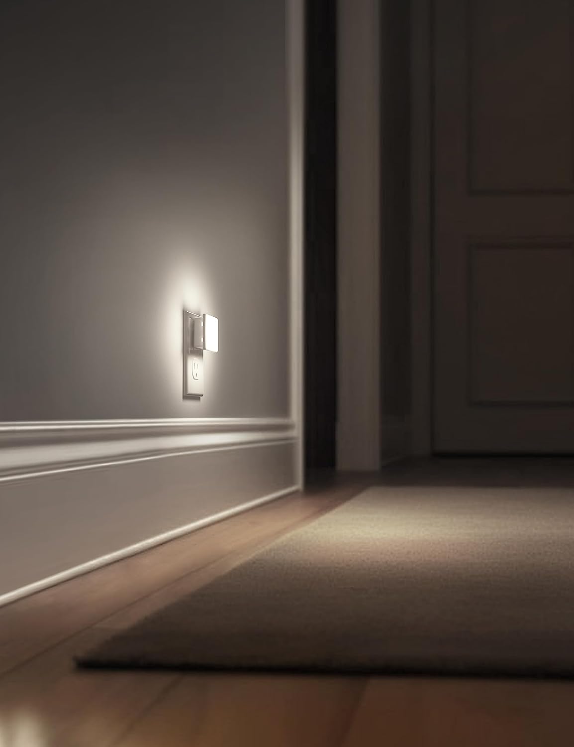 L LOHAS LED Night Lights Plug into Wall 2-Pack, 0.3W Plug in Night Light, Dusk to Dawn, 2000K Amber Light, Sleep Aid Nightlight Auto-On/Off, for Adults Kids Room, Bedroom, Bathroom, Hallway, Non-Dim
