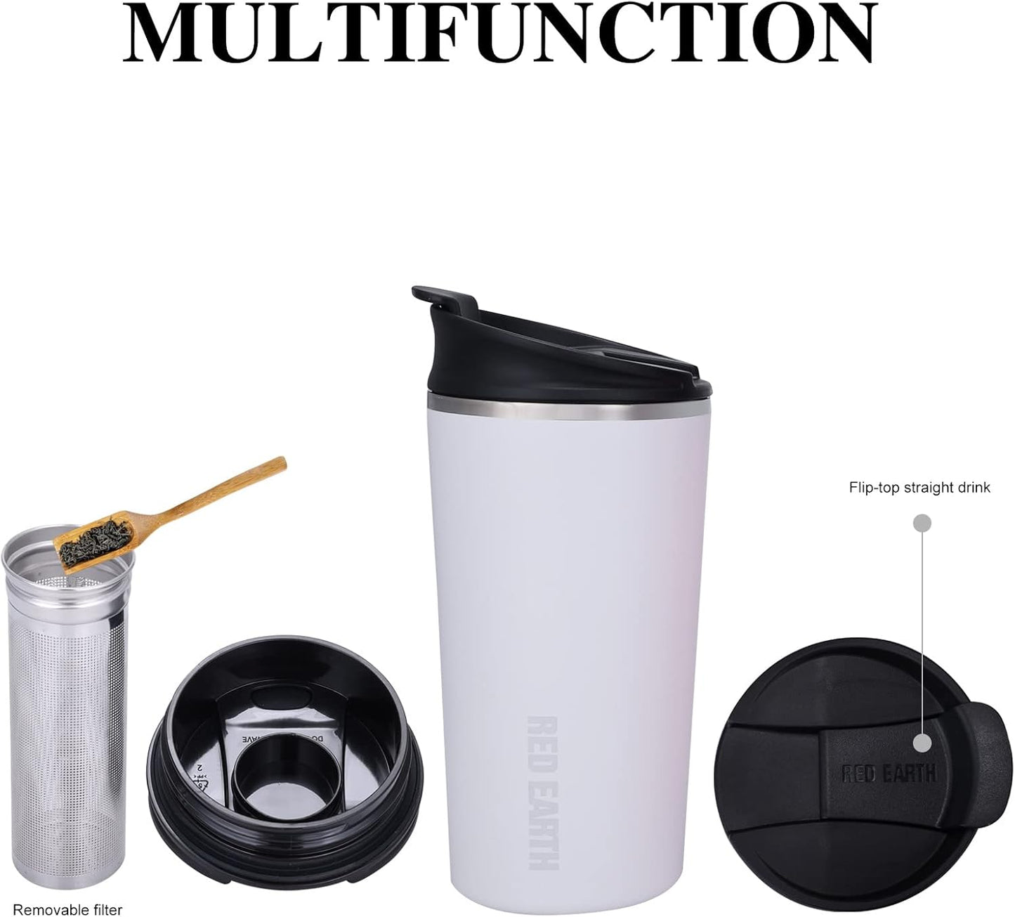 GiNT 17oz Travel Tea Mug with Infuser, 2 Lids. Vacuum Insulated 316 Stainless Steel Coffee Mug. Dishwasher Safe Tea Cup with Strainer for Hot & Cold Brew Coffee. Mothers Day Gifts for Mom (Green)