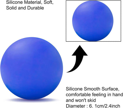 WOVTE Massage Lacrosse Ball for Sore Muscles, Shoulders, Neck, Back, Foot, Body, Deep Tissue, Trigger Point, Muscle Knots, Yoga and Myofascial Release (Blue)