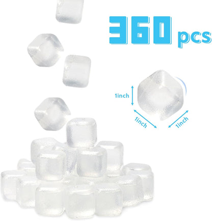 360 Pack Reusable Ice Cubes Refreezable Ice Cubes Without Diluting Reusable Ice Cubes for Drinks Large Pack Ice Cube Frozen BPA Free for Party Bars Ice Bath Camping