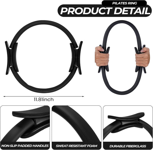 Seenelling 18 Pcs Pilates Ring and Ball Bulk Home Pilate Kit