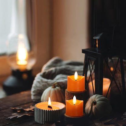 24 Pack Flameless Tealight Candles Battery Operated Tea Lights, Realistic Flickering Electric LED Tea Lights, 3D Wick Fake Tea Lights for Votive, Festival, Party, Wedding Decor