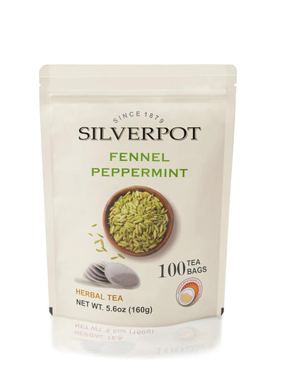 Silverpot Fennel & Peppermint Tea, 100 Teabags, Caffeine Free, 100% Natural