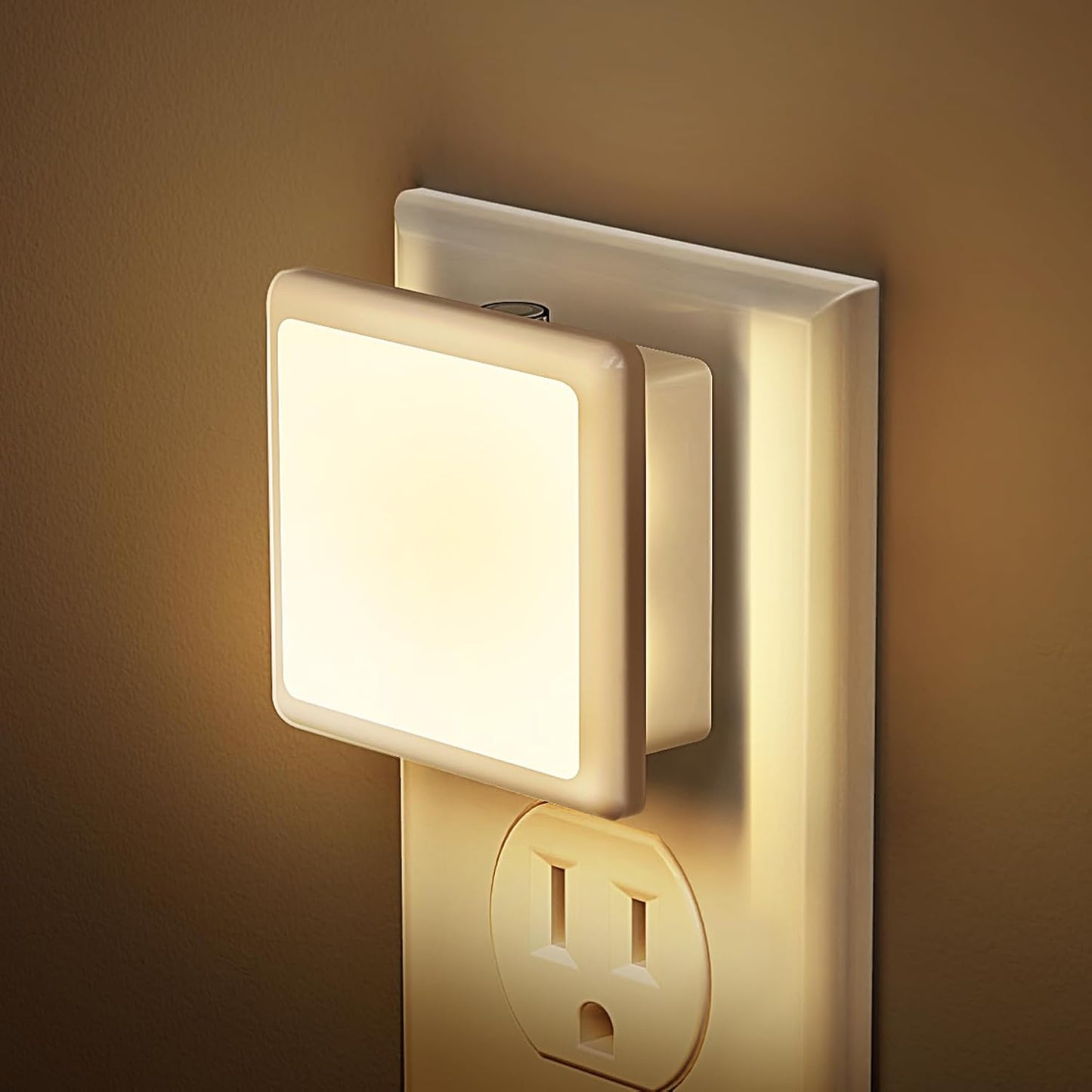 JandCase Amber Night Light[2 Pack], Night Lights Plug into Wall, LED Plug in Nightlight with Dusk-to-Dawn Sensor, 0.3W Dim Night Light for Sleep, Bedroom, Bathroom, Hallway, Non-dimmable