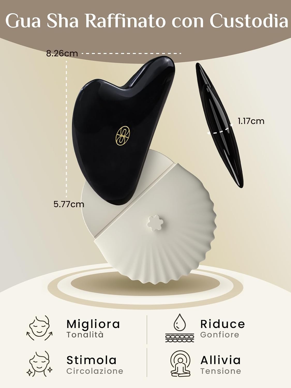 Rena Chris Gua Sha Facial Tools, Stainless Steel Guasha Tool for Acupuncture, Manual Massage Tool for Jawline Sculpting and Puffiness Reducing, Gua Sha Facial Massage Tool, Skin-Care Gift (Silver)