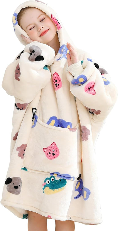 Aemilas Wearable Blanket Hoodie - Warm Sherpa Blanket Sweatshirt as Gifts for Adult Women Mom Men, One Size Fits All