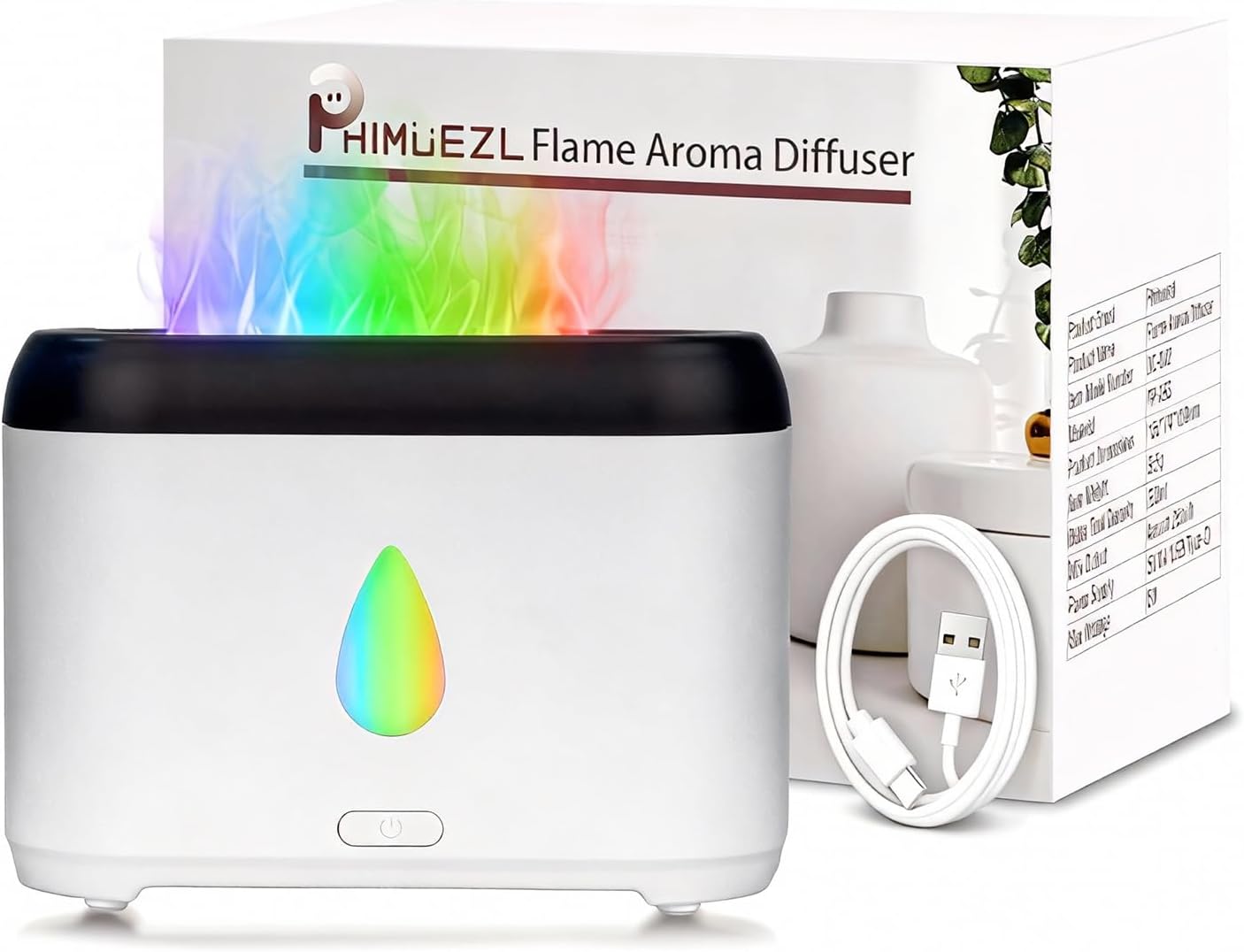 Flame Diffuser for Essential Oils, 200ml Ultrasonic Aroma Diffusers with Cool Mist, Aromatherapy Diffuser with Auto-Off Protection, Small Humidifier for Home,Office,Bedroom,Gift (Black)