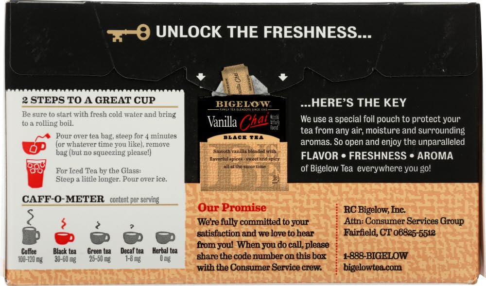 Bigelow Tea Black Tea 6 Flavor Variety Pack, Caffeinated Tea with Mint, Lemon, Constant Comment, English Teatime, Earl Grey, and Vanilla Chai, 20 Count Box (Pack of 6), 120 Total Tea Bags