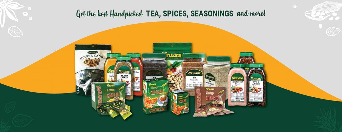 Nirwana Lemon Ginger Herbal Tea – Refreshing Herbal Blend with Ginger and Lemon | Perfect Tea Gift Set and Holiday Gift Baskets (20 Sachet)