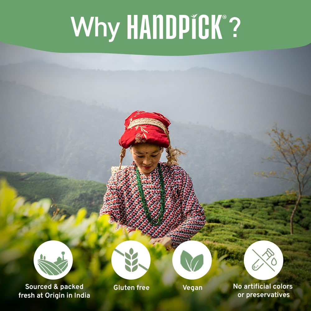 HANDPICK Lemon Balm Tea Bags – 100 Count | 100% Pure & Naturally Dried | Caffeine-Free Herbal Tea with Citrus Flavor & Aroma | Premium Lemon Balm Leaf