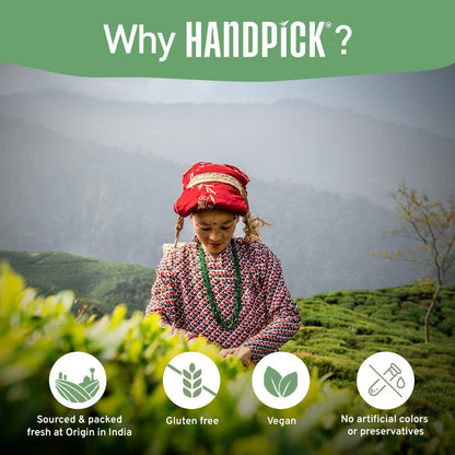 HANDPICK Lemon Balm Tea Bags – 100 Count | 100% Pure & Naturally Dried | Caffeine-Free Herbal Tea with Citrus Flavor & Aroma | Premium Lemon Balm Leaf