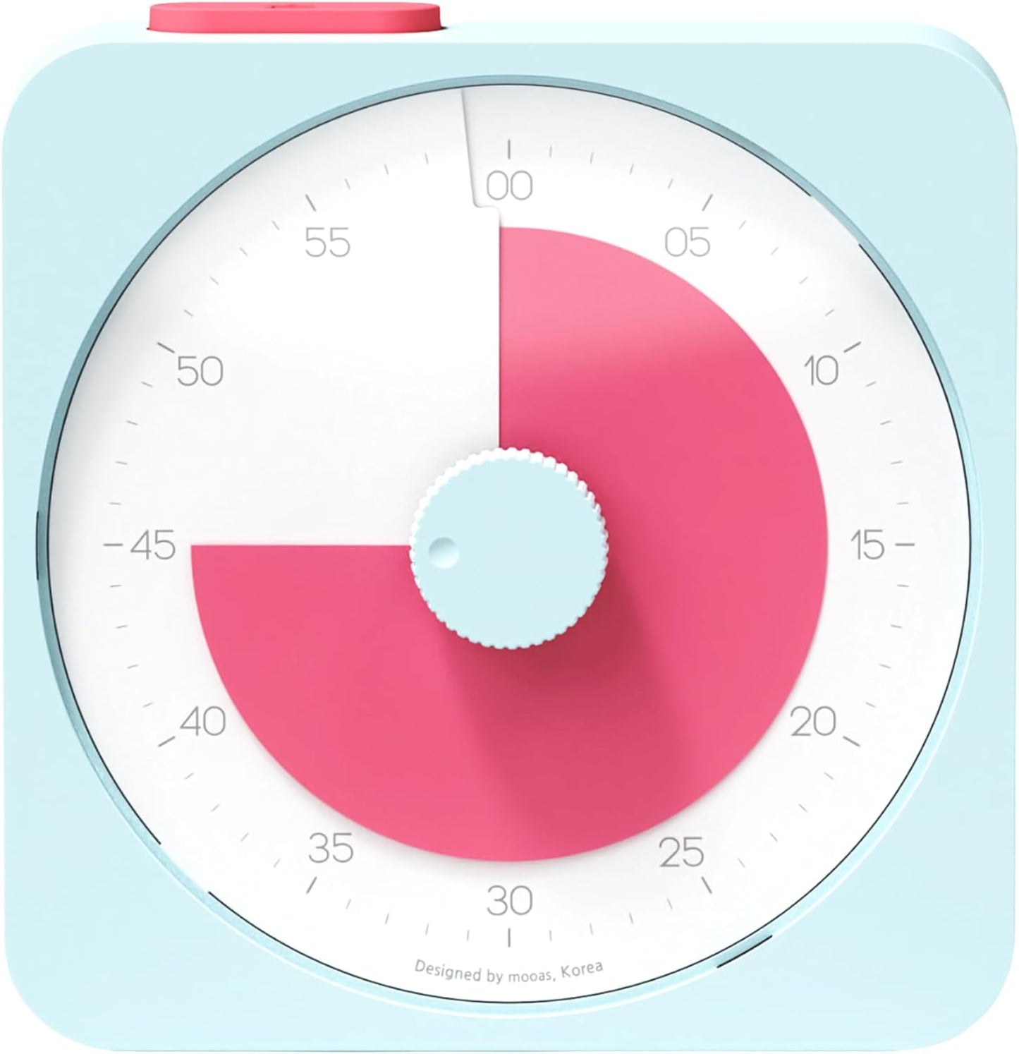 mooas Visual Timer for Kids & Adults, 60 Minute Analog Countdown Timer for Classroom School, Homeschooling, Silent Visual Timer for Study ADHD Pomodoro Time Management Battery Operated (Pink)