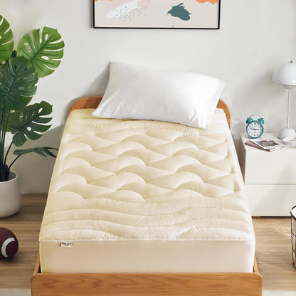 SLEEP ZONE Cooling Queen Mattress Topper, Premium Zoned Cool Mattress Pad Cover, Padded Mattress Protector Breathable Washable, Deep Pocket 8-21" (Grey, Queen)