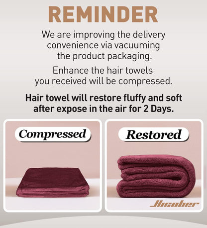 Hicober Microfiber Hair Towel Wrap, Fast Drying Hair Towels for Women, Soft Lightweight Quick Dry Turban for Curly & Long Hair–3 Pack(Blue/Grey/Pink)