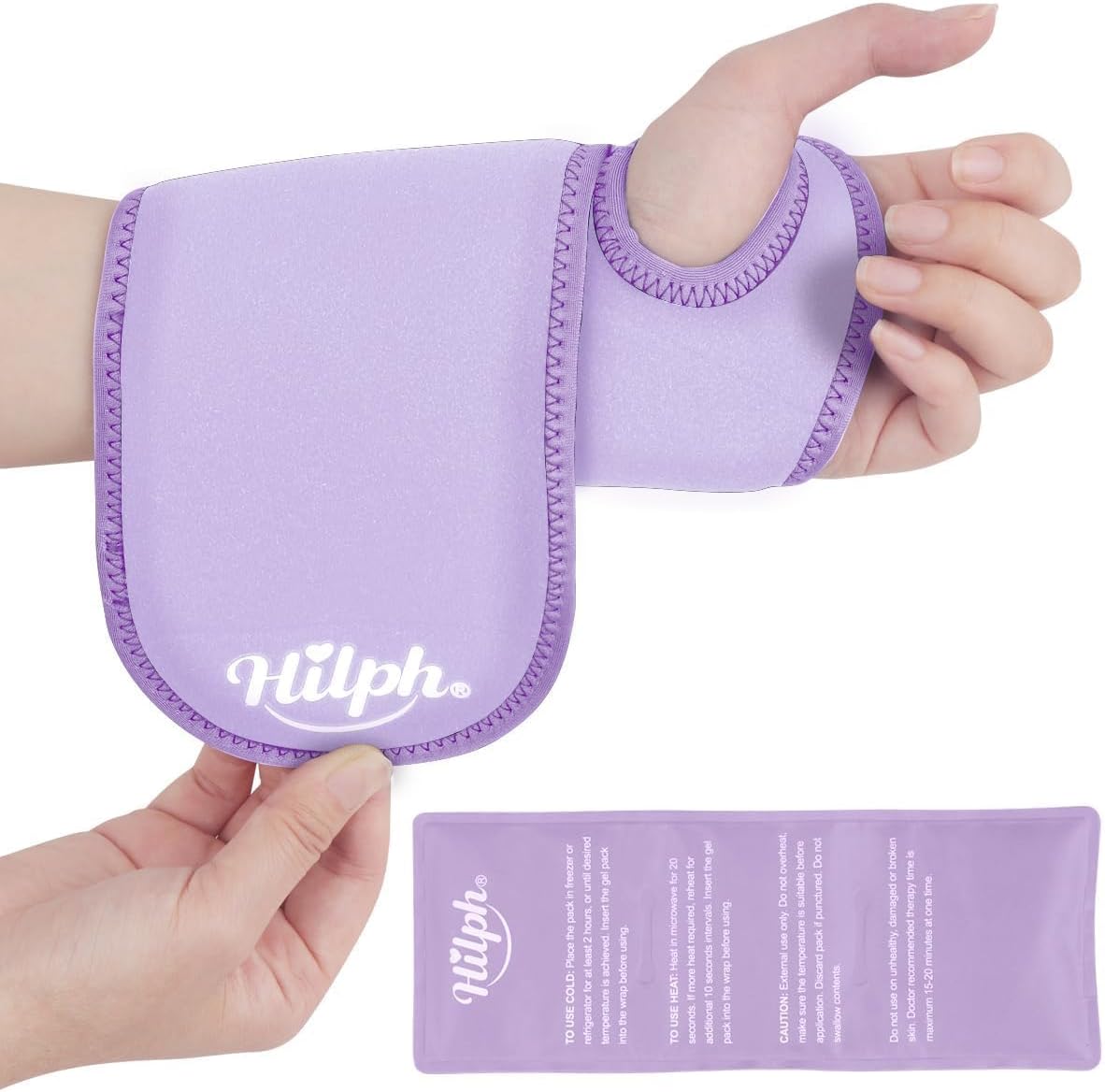 Hilph Wrist Ice Pack Wrap for Carpal Tunnel Relief, FSA Eligible HSA, Reusable Wrist Hot & Cold Therapy Brace for Hand Injuries, Arthritis, Tendonitis, Surgery Recovery Items Gifts Men Women, Blue