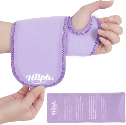 Hilph Wrist Ice Pack Wrap for Carpal Tunnel Relief, FSA Eligible HSA, Reusable Wrist Hot & Cold Therapy Brace for Hand Injuries, Arthritis, Tendonitis, Surgery Recovery Items Gifts Men Women, Blue