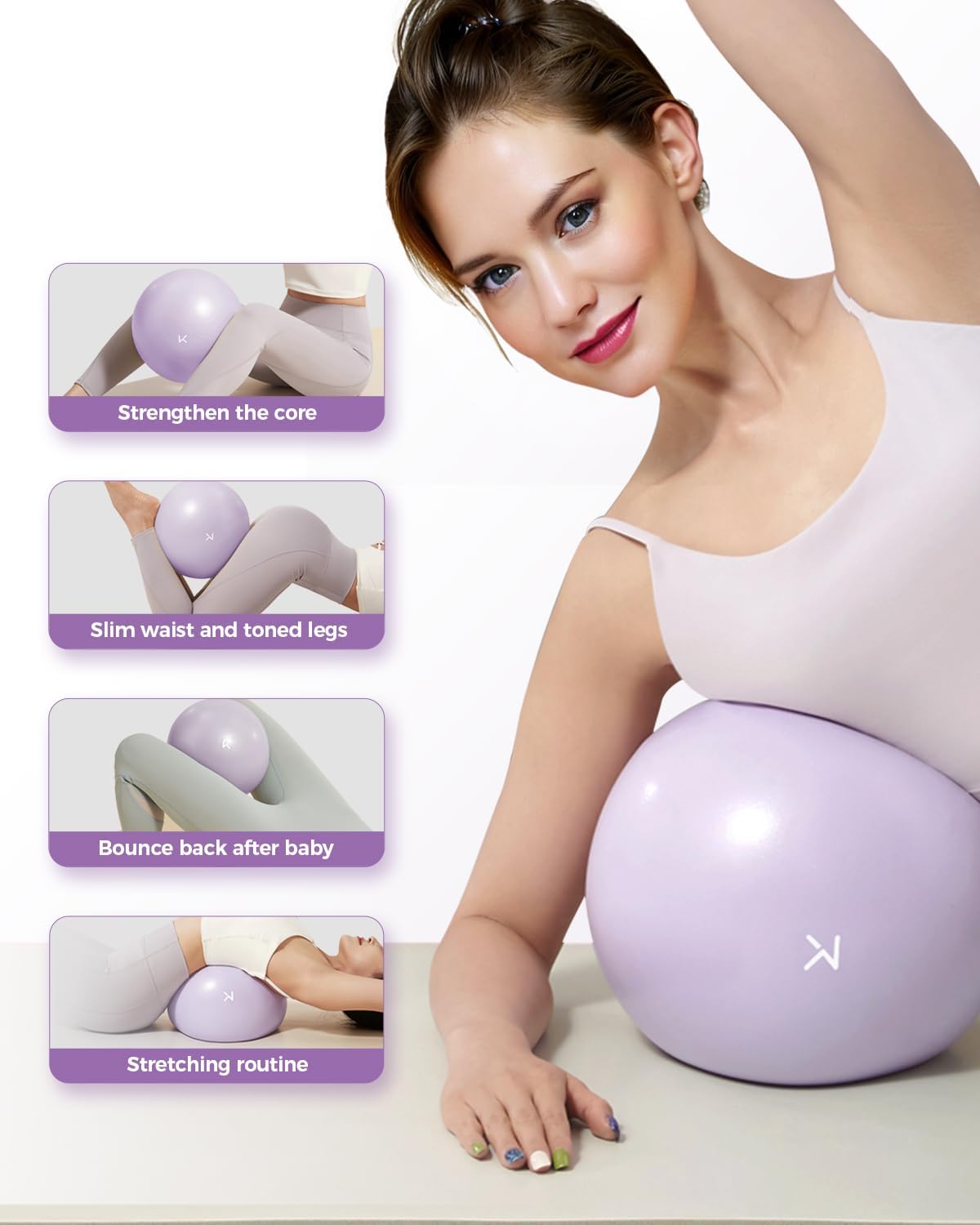 KEEP Exercise Ball Anti-Burst - Thickened Yoga Ball Pilates Ball for Physical Therapy, Fitness Ball for Workout, Core Strength and Physical Therapy