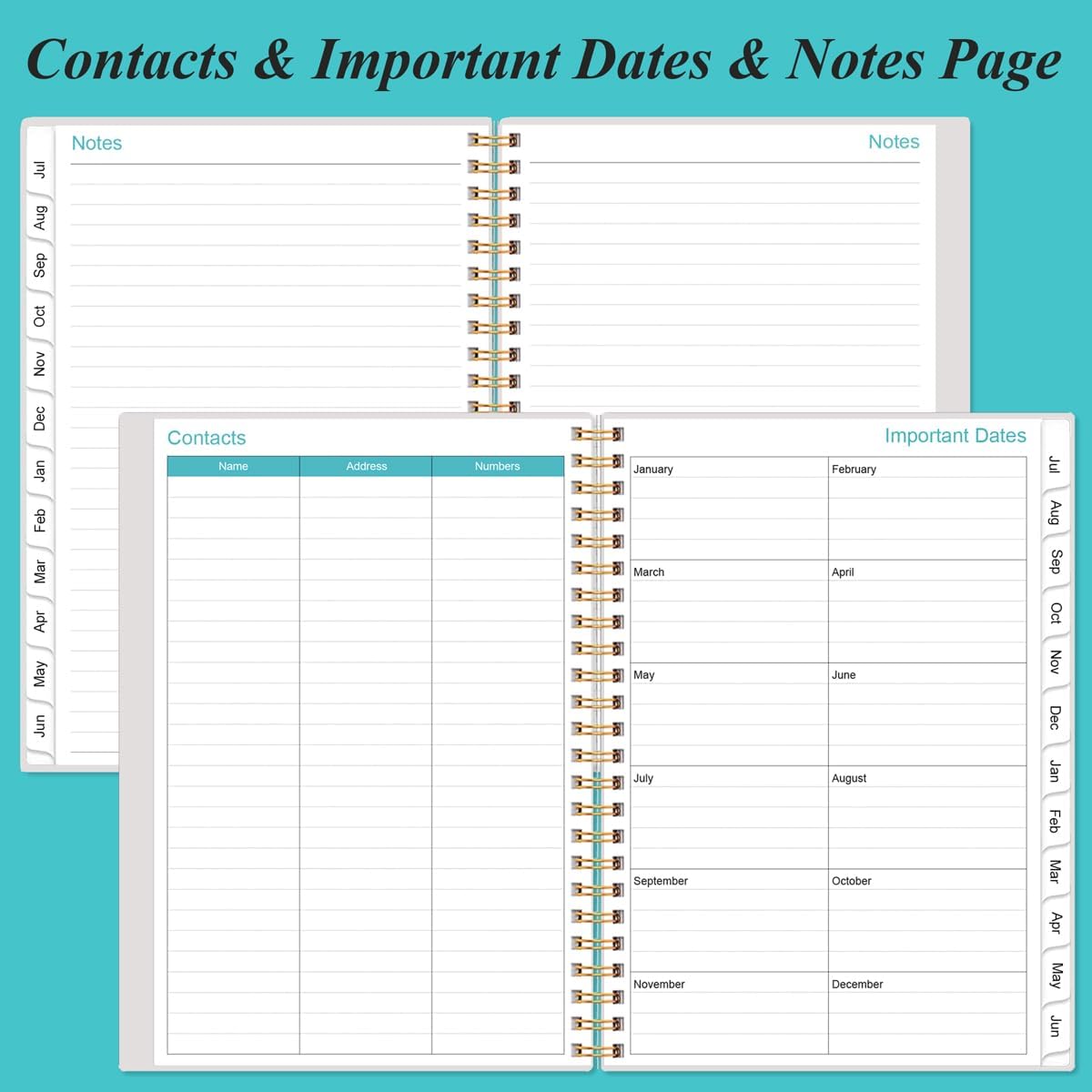 Weekly Productivity Planner - 8" x 11" Dashboard Desk Pad/Planner, Habit Tracker, Spiral Undated Weekly Planner for Office/School/Home, 54 Weeks, Grey