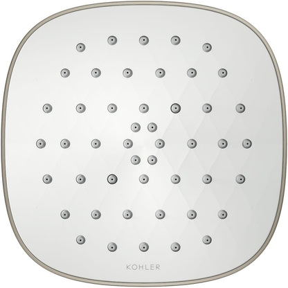 KOHLER 33631-Y-BN Cinq Round Single-Function Filtered Showerhead, Five-Layer Filtration, 2.5 GPM, Full Coverage Spray, Premium Durable Material, Vibrant Brushed Nickel