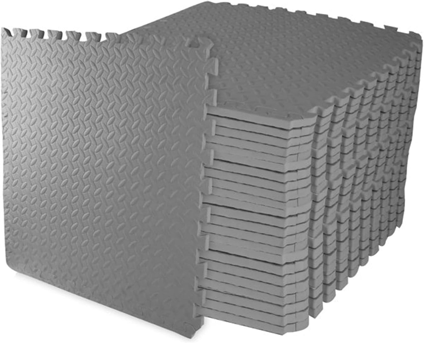 BalanceFrom Puzzle Exercise Mat 1/2" Thick, EVA Interlocking Foam Floor | Tiles for Home Gym, Mat for Home Workout Equipment, Floor Padding for Kids, Black, 24 in x 24 in x 1/2 in, 144 Sq Ft-36 Tiles
