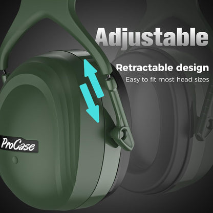 ProCase Extra Large SNR 37dB Noise Cancelling Headphones NRR 30dB Ear Muffs | Hearing Protection for Adults Noise Reduction, Wide Size Adjustment and Comfortable
