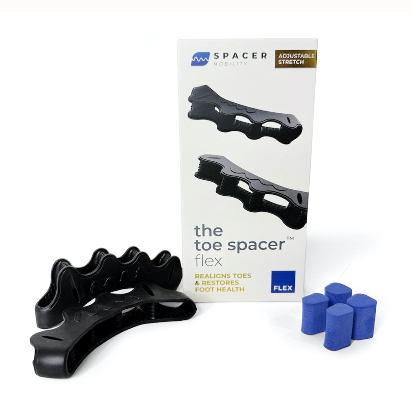The Toe Spacer from Spacer Mobility, Recovery from the Ground Up, Correct Bunions, Plantar Fasciitis, & Correct Toes | Unisex Therapeutic Toe Spacer - Relieve Foot Pain and Tension | 4-Loop (4-Loop)