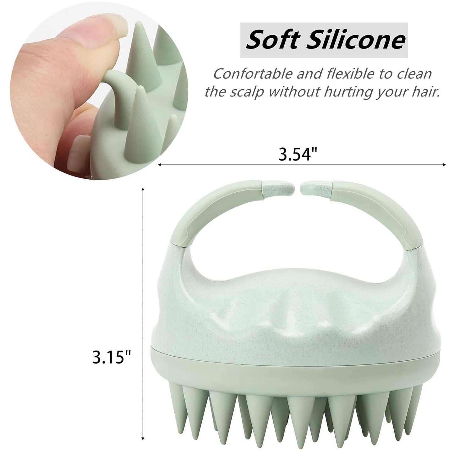 Hair Scalp Massager Shampoo Brush Hair Scrubber Washing Brush Silicone Scalp Exfoliator for Dandruff Removal- Beige