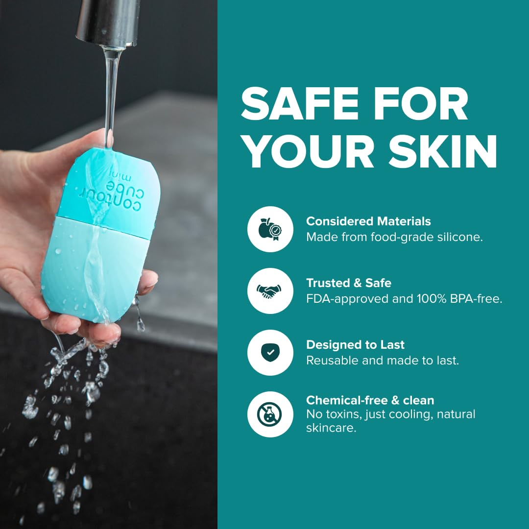 Contour Cube Original - Ice Roller for Sculpting & De-Puffing - Face Ice Roller & Massager with BPA-Free Silicone - Ice Mold for Face - Skin Care Tools for Daily Skincare (180ml) - Marble