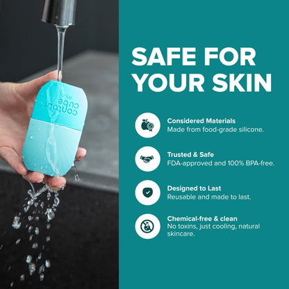 Contour Cube Original - Ice Roller for Sculpting & De-Puffing - Face Ice Roller & Massager with BPA-Free Silicone - Ice Mold for Face - Skin Care Tools for Daily Skincare (180ml) - Marble