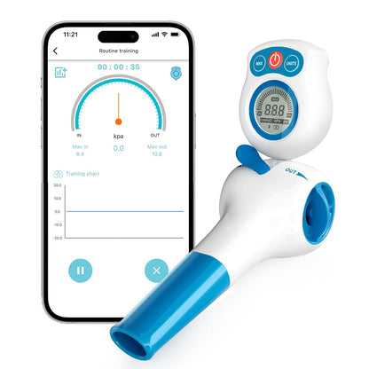 Sonmol Digital Breathing Exercise Device for Lungs with App & Bluetooth | 6 independent resistance levels, app games, travel case, MIP/MEP test & progress tracking – ideal for asthma/COPD, athletes