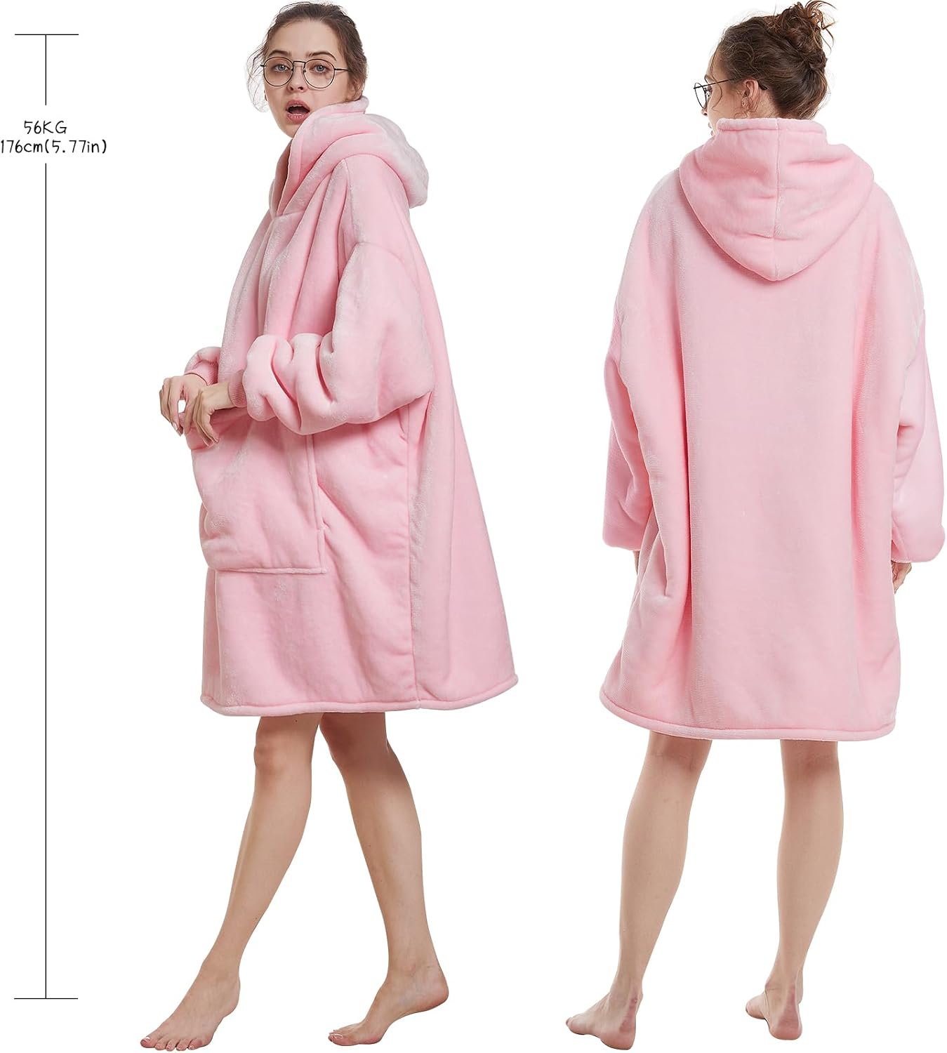 Aemilas Wearable Blanket Hoodie - Warm Sherpa Blanket Sweatshirt as Gifts for Adult Women Mom Men, One Size Fits All