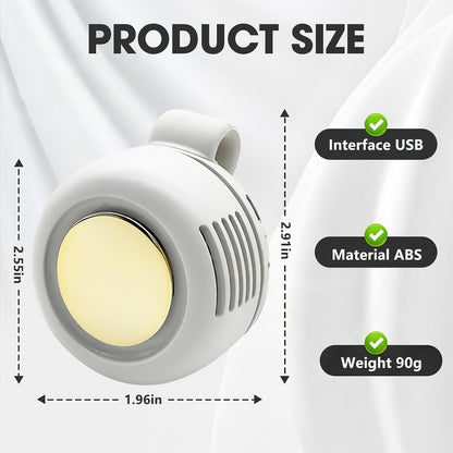 Personal Fan, Portable Clip On Fan for Shirt, USB Rechargeable, White