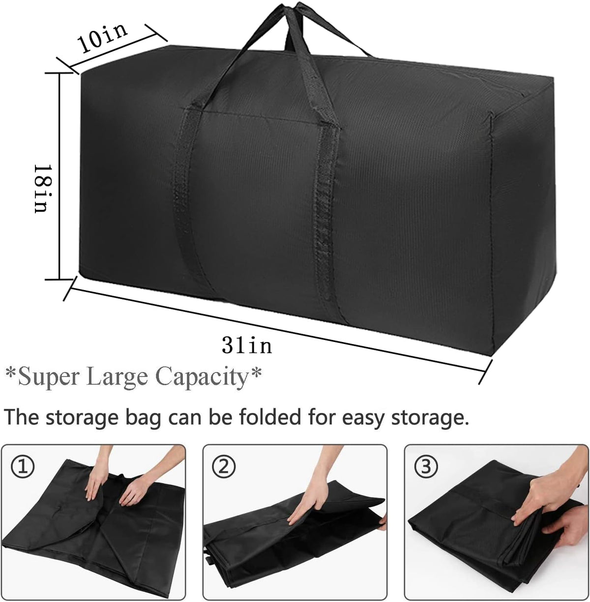 Extra Large Moving Bags with Strong Zippers & Carrying Handles, Storage Bags Storage Totes for Clothes, Moving Supplies, Space Saving Oversized Storage Bag Organizer for Moving, Traveling