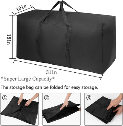 Extra Large Moving Bags with Strong Zippers & Carrying Handles, Storage Bags Storage Totes for Clothes, Moving Supplies, Space Saving Oversized Storage Bag Organizer for Moving, Traveling
