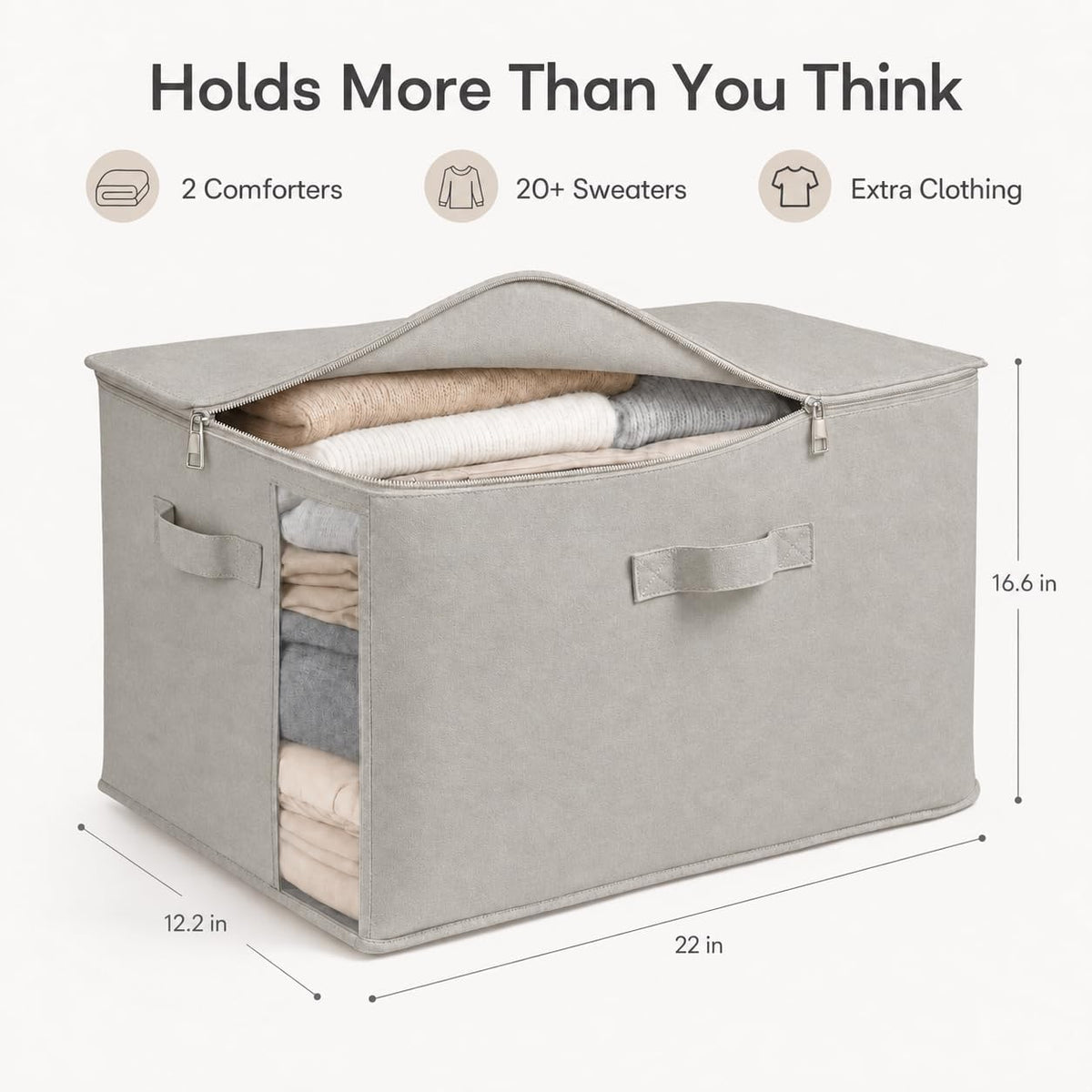 Canvas Comforter Storage Bags for Clothes & King Comforters, Natural