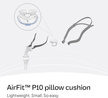 Resmed AirFit P10 Nasal Pillow Cushion - CPAP Mask Accessories Replacement - Soft Lightweight Silicone - Dual Wall - Large