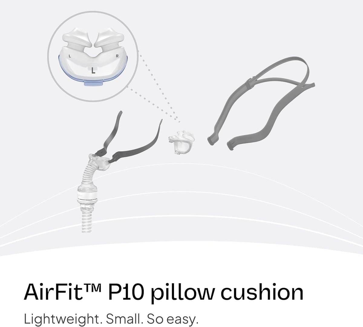 Resmed AirFit P10 Nasal Pillow Cushion - CPAP Mask Accessories Replacement - Soft Lightweight Silicone - Dual Wall - Large