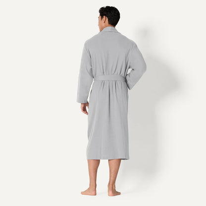 Amazon Essentials Men's Lightweight Cotton Waffle Bath Robe, Mid-Length Loungewear (Available in Big & Tall)