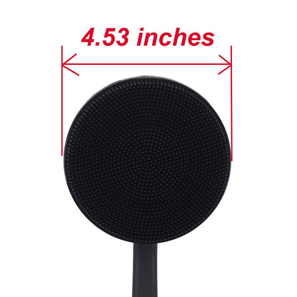DNC Back Scrubber for Shower Soft Silicone Bath Body Brush with Long Handle (Black)