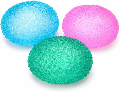 Squishy Textured Stress Balls 3pcs, Soft Memory Gel Squeeze Balls Fidget Toys for Kids/Adults Hand Exercises, Party Favors Anxiety Relief Squeeze Ball