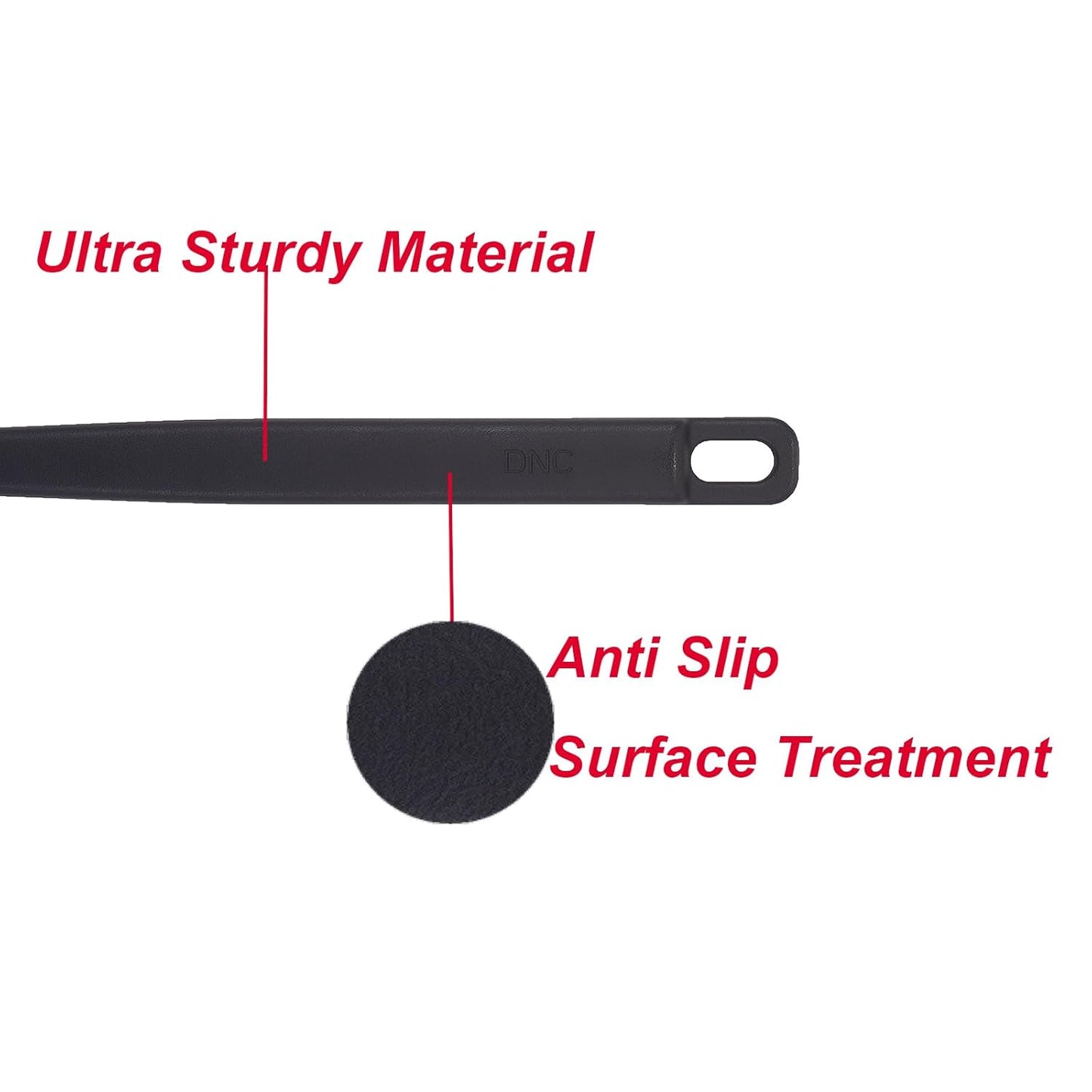DNC Back Scrubber for Shower Soft Silicone Bath Body Brush with Long Handle (Black)