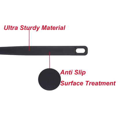 DNC Back Scrubber for Shower Soft Silicone Bath Body Brush with Long Handle (Black)